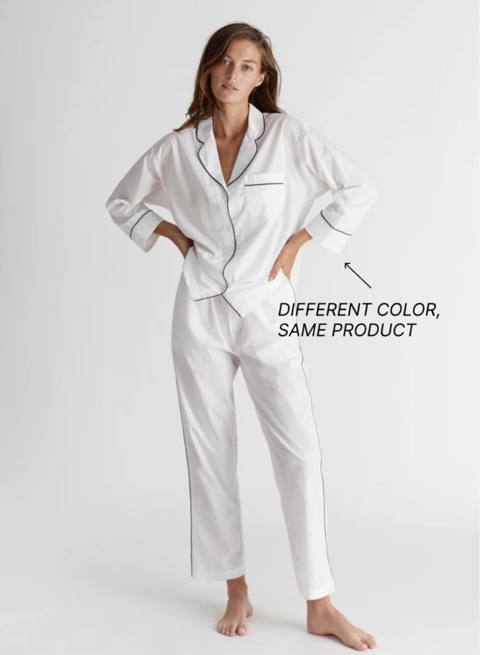 Sleepy Jones • Marina Pajama Shirt, Grey Silk